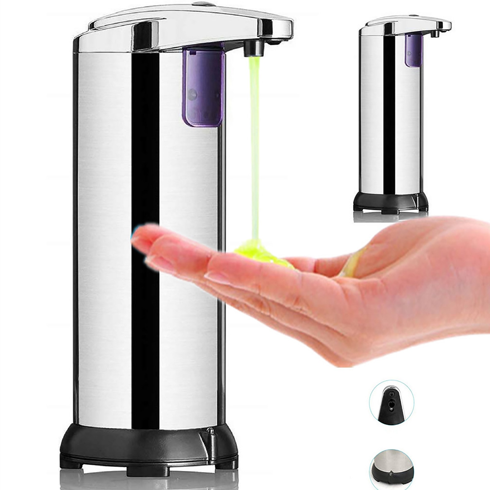 Dispensador de jabón automático inteligente, detergente desinfectante con Sensor táctil, Gel líquido, lavadora de manos para cocina y baño, 250ml