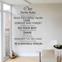 Autocollant mural en vinyle, citation, règles de la maison, maison, amour, faire votre meilleur Art mural, autocollant de sol, décoration de maison