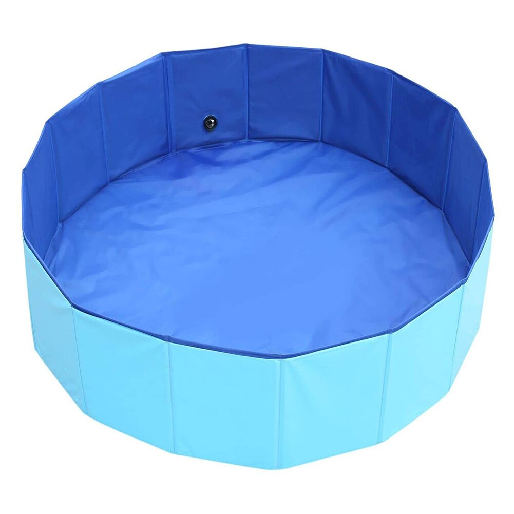 Dog Swimming Pool Foldable Pet Pool Bath Swimming Tub Bathtub Pet Collapsible Bathing Pool for Dogs Cats Kids Bath Bucket Tub: blue / 80x20 cm