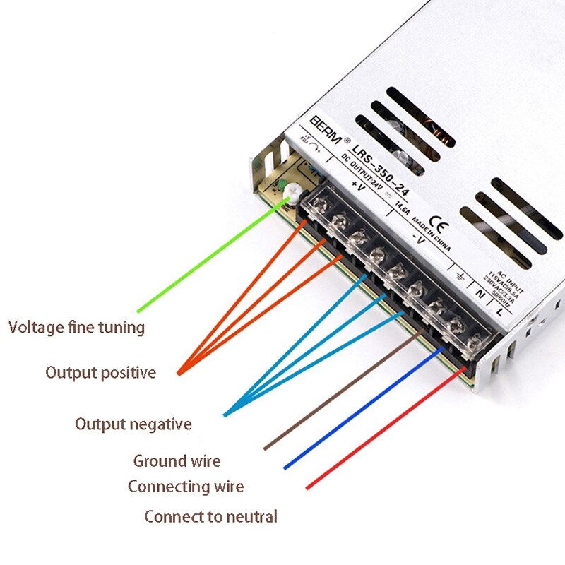 BERM,Switching Power Supply 350W 24V AC-DC 220V to 24V LED Power Supply LRS-350-24 Power Supply