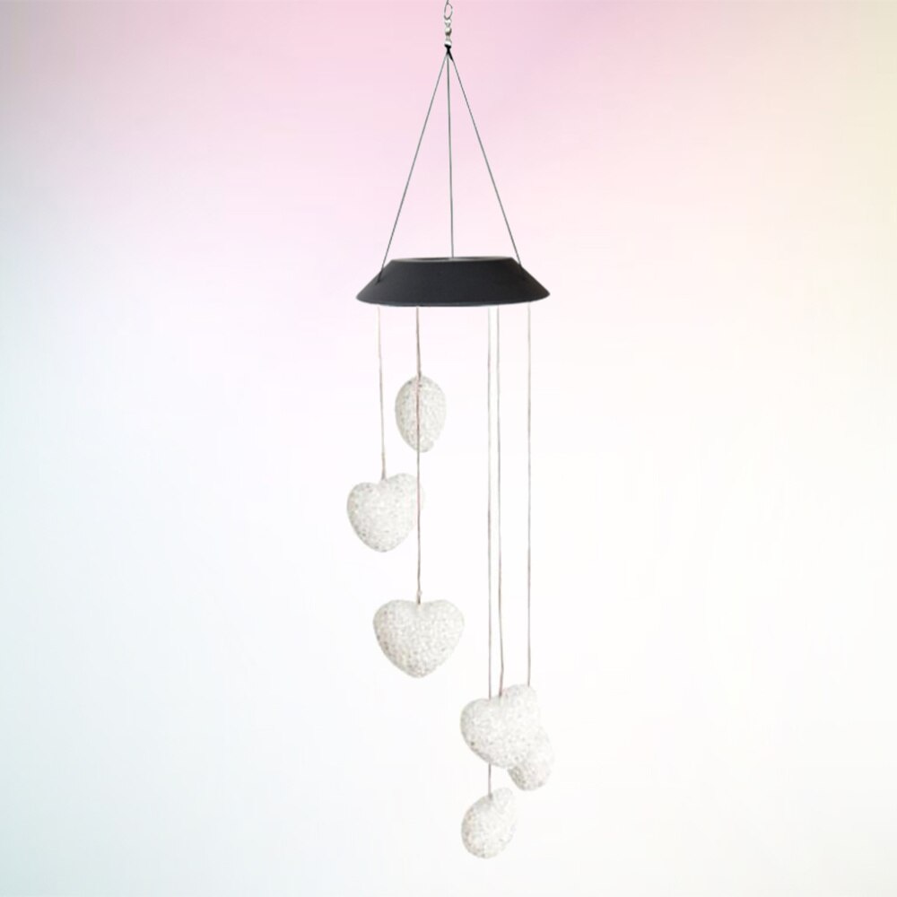 1pc solenergi vindklokke lys led romantisk hjerte form hengende lampe for bakgård hage: Default Title