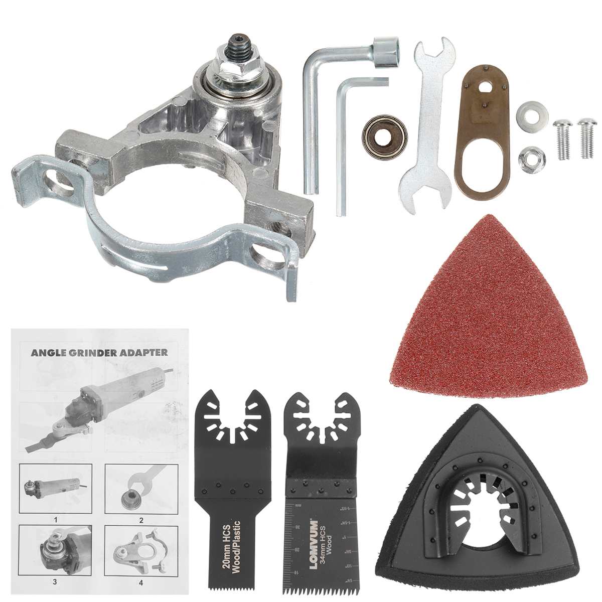 Oscillating Multi Saw Attachment Adapter Change Angle Grinder into Trimming Machine Oscillating Tools 4.5° Swing Cutting