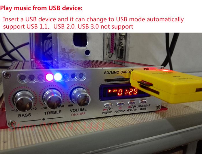 Amplificadores Kentiger HY-502S DC 12 V Mini Bluetooth Headphone Amp SD/Reprodução USB Rádio FM Com Controle Remoto Para Home/Carro Dac