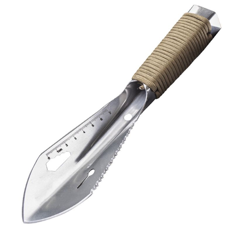 Detector de metal de aço inoxidável, escavador para ferramentas de escavação de jardim, pá de jardim com bainha