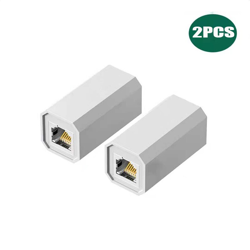 Netzwerk Kabel Verlängerung Adapter RJ45 Koppler Für Katze 7 Ethernet Konverter Buchse auf Buchse Ethernet Kabel für TV PC Hub drucker: 2Stck Weiß