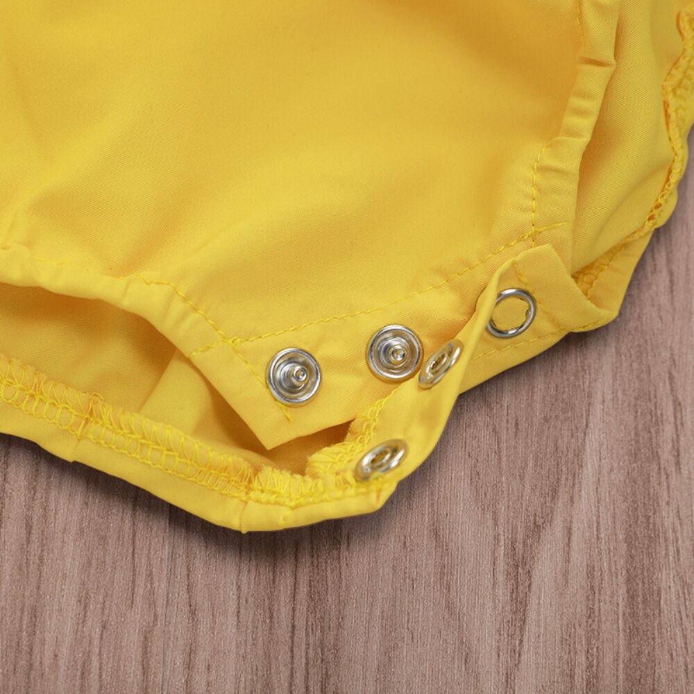 Baby zomerkleding baby kinderen baby meisjes zonnebloem bodysuits jurk mouwloos chiffon kant jumpsuit zonnepak jurk 0-18m