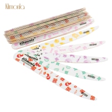 Lima de uñas de madera, papel de lija blanco, caracteres y patrones tradicionales chinos, cuchillo pulidor, herramientas de Arte para uñas, 10/20 piezas