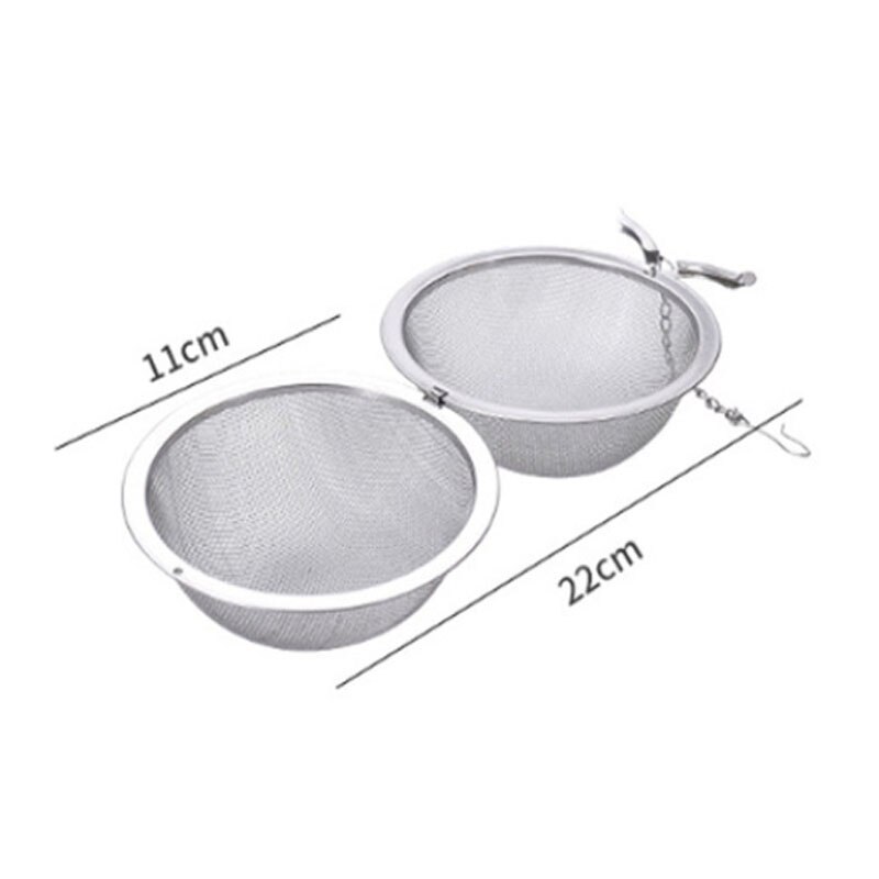 Stainless Steel Tea Ball Tea Set Filter Sphere Lock Spice Tea Ball Filter Seasoning Bag Filter Mesh Kitchen Filter Gadget: 11cm