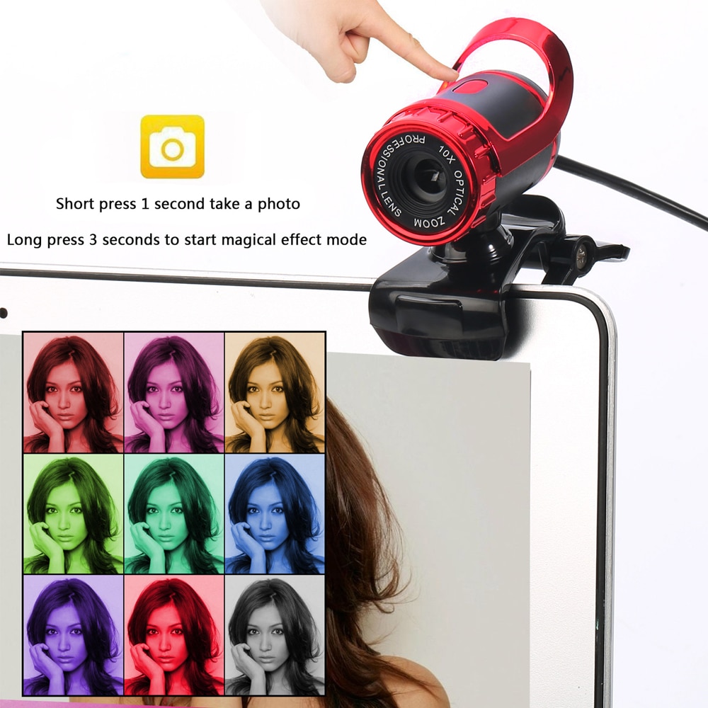 Webcam 12 millions de pixels haute définition caméra Web Cam 360 degrés Webcam USB micro clipsable pour ordinateur portable ordinateur de bureau accessoire