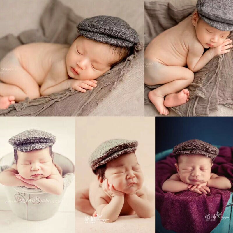 Baby Pasgeboren Piekte Leuke Jongen Pasgeboren Baby Beanie Cap Fotografie Props Outfit Katoen Hoed Accessoires