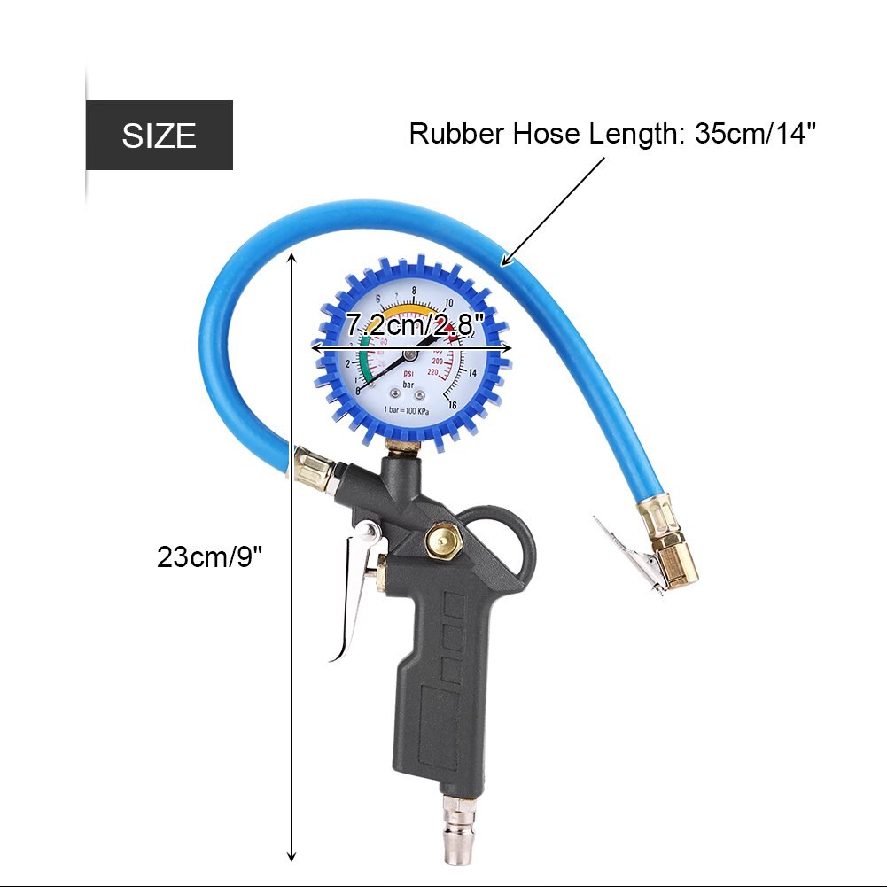 Universal Tire repair Lcd tool Tire Pressure Gauge Tire Inflating Gun With pressure gauge