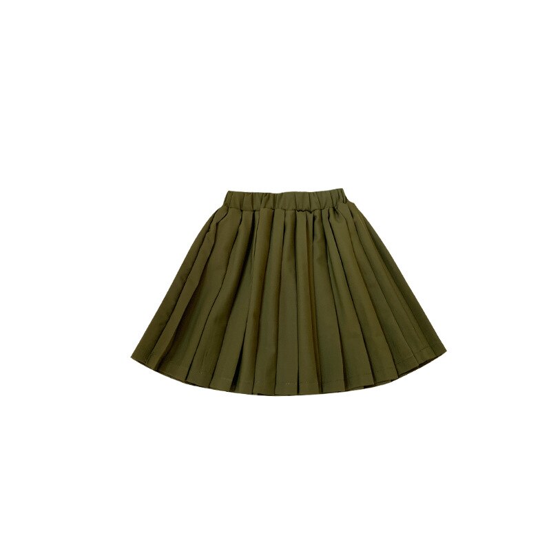Gonne a pieghe verde primavera per bambina gonna per bambina carina 2-7Y: 5T