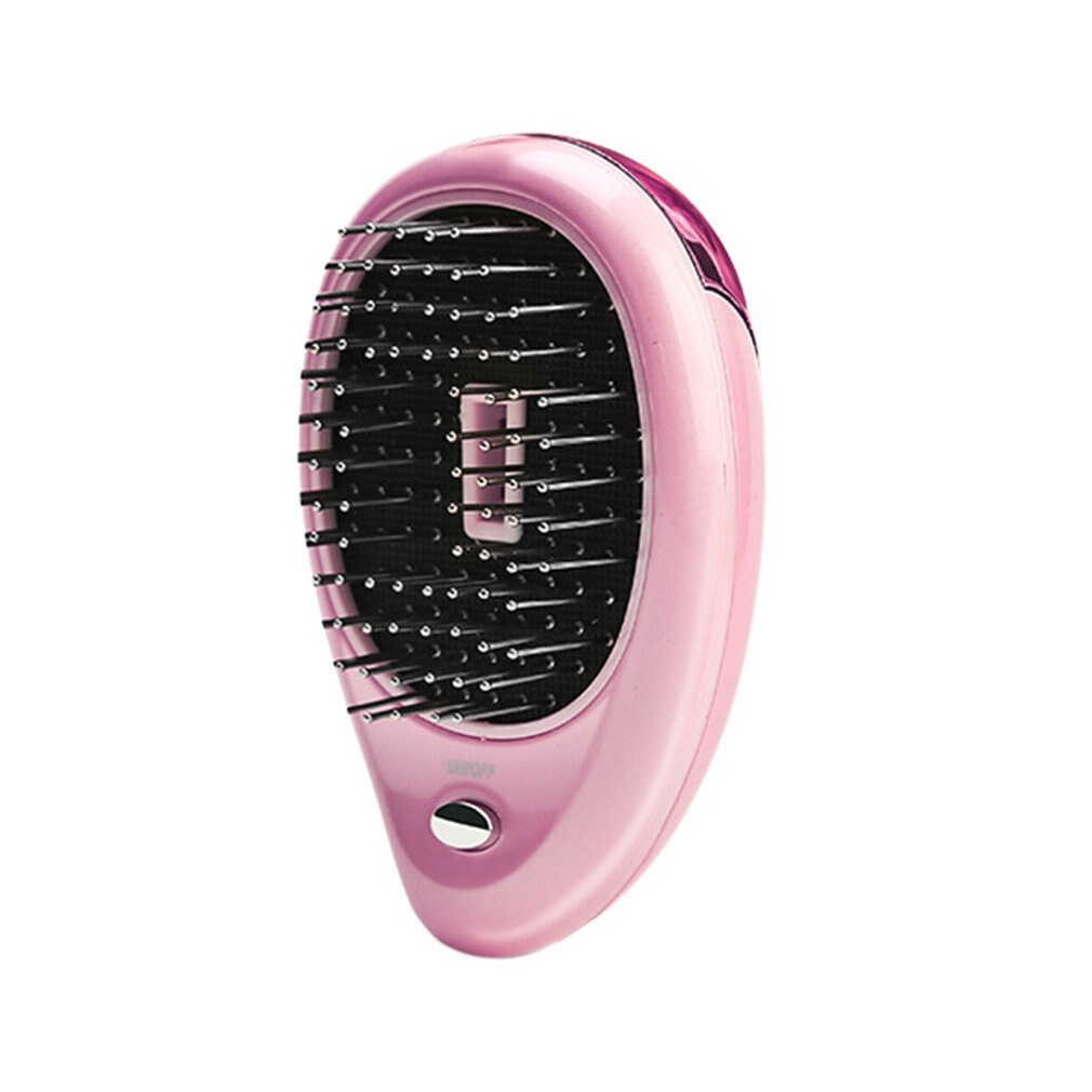 Elektrisk vibration mot håravfall magnetisk massage kam bärbar jon hårväxt kam hårborste avkoppling hälsovård: Rosa