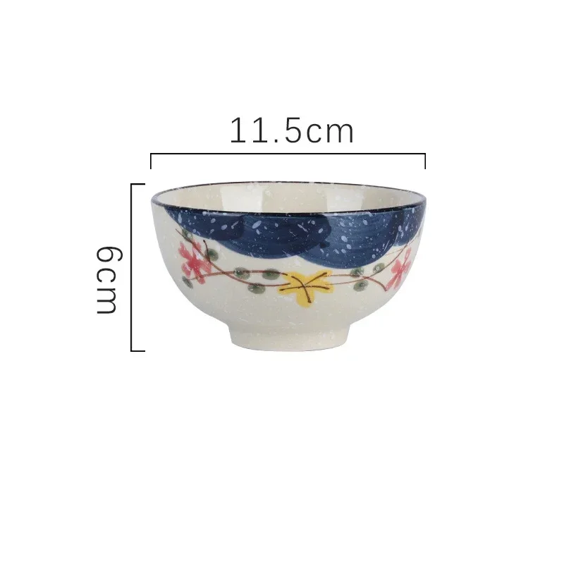 Ciotola di riso per uso domestico in ceramica da 4.5 pollici ristorante retrò giapponese stoviglie per la casa che mangiano piatti ciotola per zuppa: nero