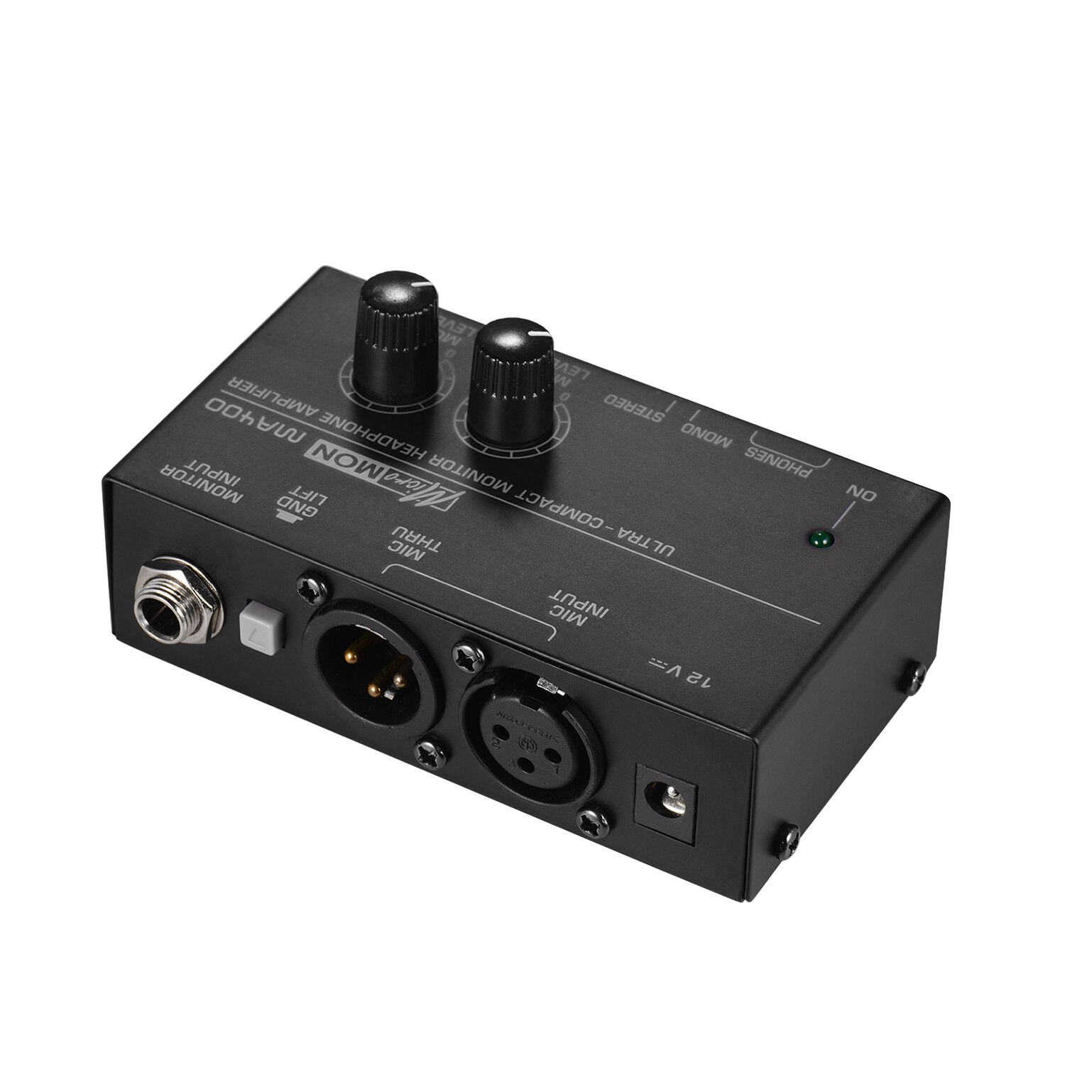 Ultra-Compact Monitor Headphone Amplifier Amp with XLR Microphone Input 6.35mm Monitor Input 6.35mm & 3.5mm Headphone Outputs