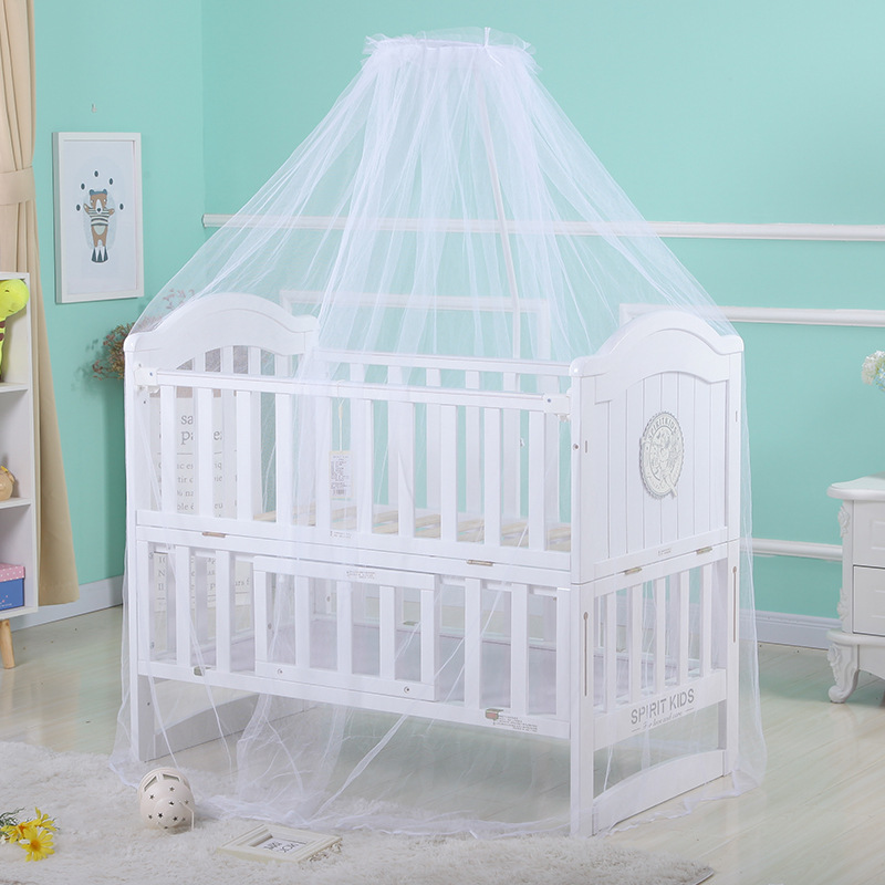 Baby Bed Mosquito Net Universal Crib Dome Canopy Netting Summer Kids Room Mosquito Proof Cover Foldable Hanging Bed Curtain: black