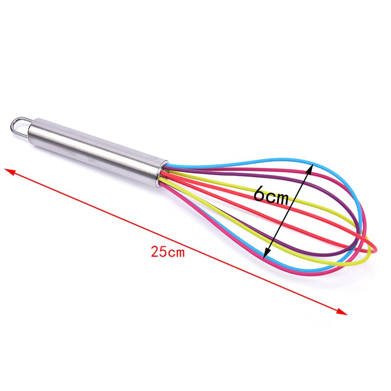 Batidor de huevos Manual giratorio multifuncional, Mini batidor de plástico para cocina, herramienta para hornear, agitador de huevos de silicona ecológico