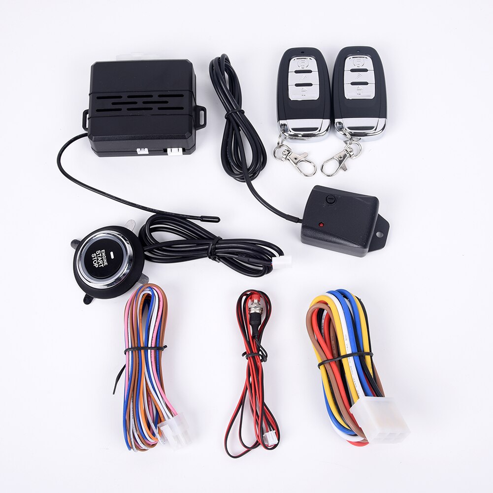 Car Alarm Keyless Entry Ignition Engine System Start Push One Button Remote Set