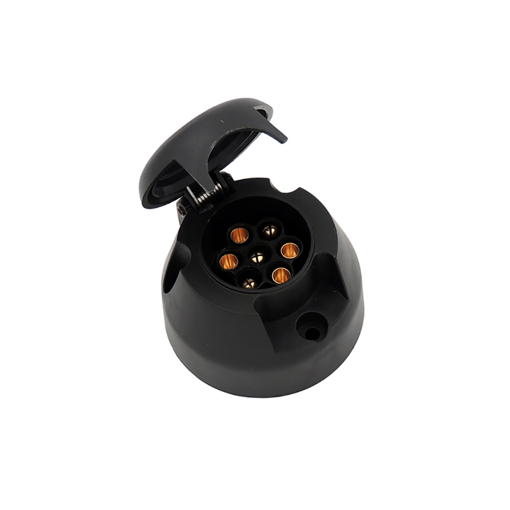 12V Round 7 Pin Waterproof Plug Adapter Tow Bar Electrical Trailer Truck Socket