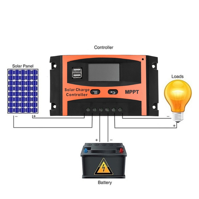 50A/60A 12V/24V Zonnepaneel Intelligente Regulator Mppt Solar Charge Controller W/Multi-functie Verstelbare Lcd Display