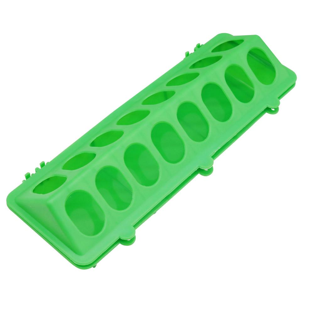 1 pcs Double Sided Trough Poultry Bird Pigeon Trough Feeding Supplies 16 Round Holes On Both Sides 300*100*43mm Plastic Material: Green