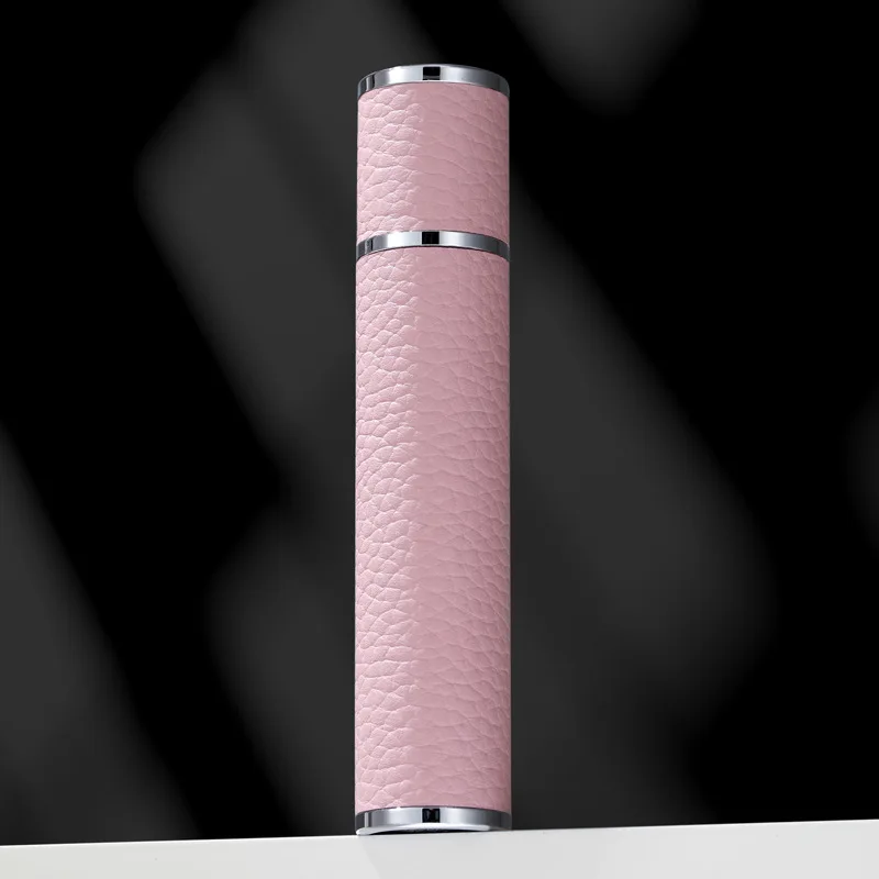 1pc 10ml draagbare compacte leren parfumflesjes multifunctionele verstuiver navulbare lege parfumverstuiver voor op reis: Lichtgeel