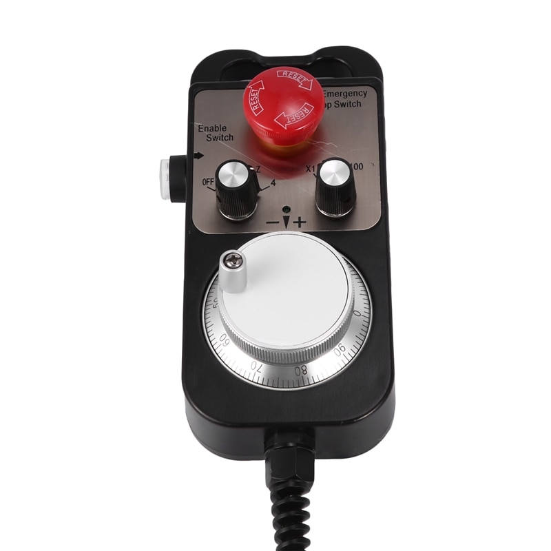 Universal Cnc 4 Axis Mpg Pendant Hand Wheel 100 Pulse 5V &amp; Emergency Stop Cnc Router Handwheel 4Axis Type