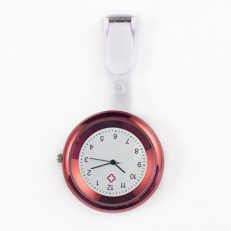 Nurse Watch Brooch Silicone Clip Infection Control Nurse Doctor Paramedic Brooch Fob Watch FS99: Red