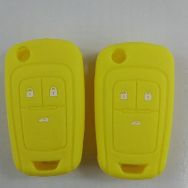 Funda de silicona para llaves de coche, cubierta de mando a distancia para OPEL, VAUXHALL, Astra J, Corsa E, Insignia, Zafira C, Buick Hideo, llave plegable: yellow