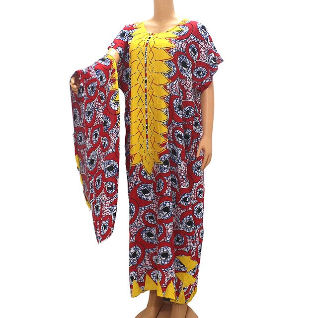 Neue Afrikanische kleidung Tranditional Lange verlieren Kleid Jahrgang Dashiki Kaftan ethnische afrikanische kleider für frauen mit schal: verrotten