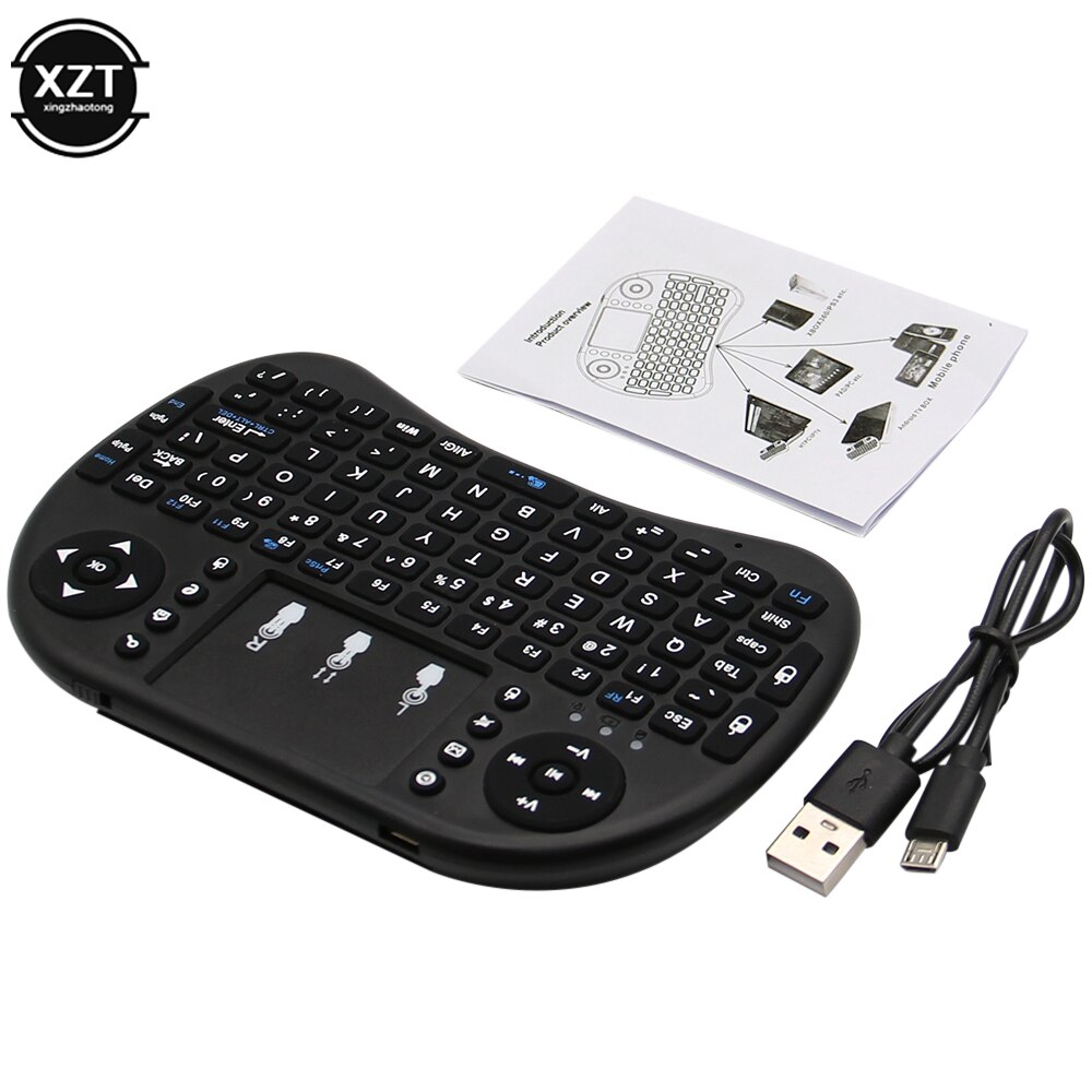 i8 Wireless Keyboard Backlight English Air Mouse 2.4GHz Touchpad Ergonomically Handheld for TV Box H96 Max PC lithium battey