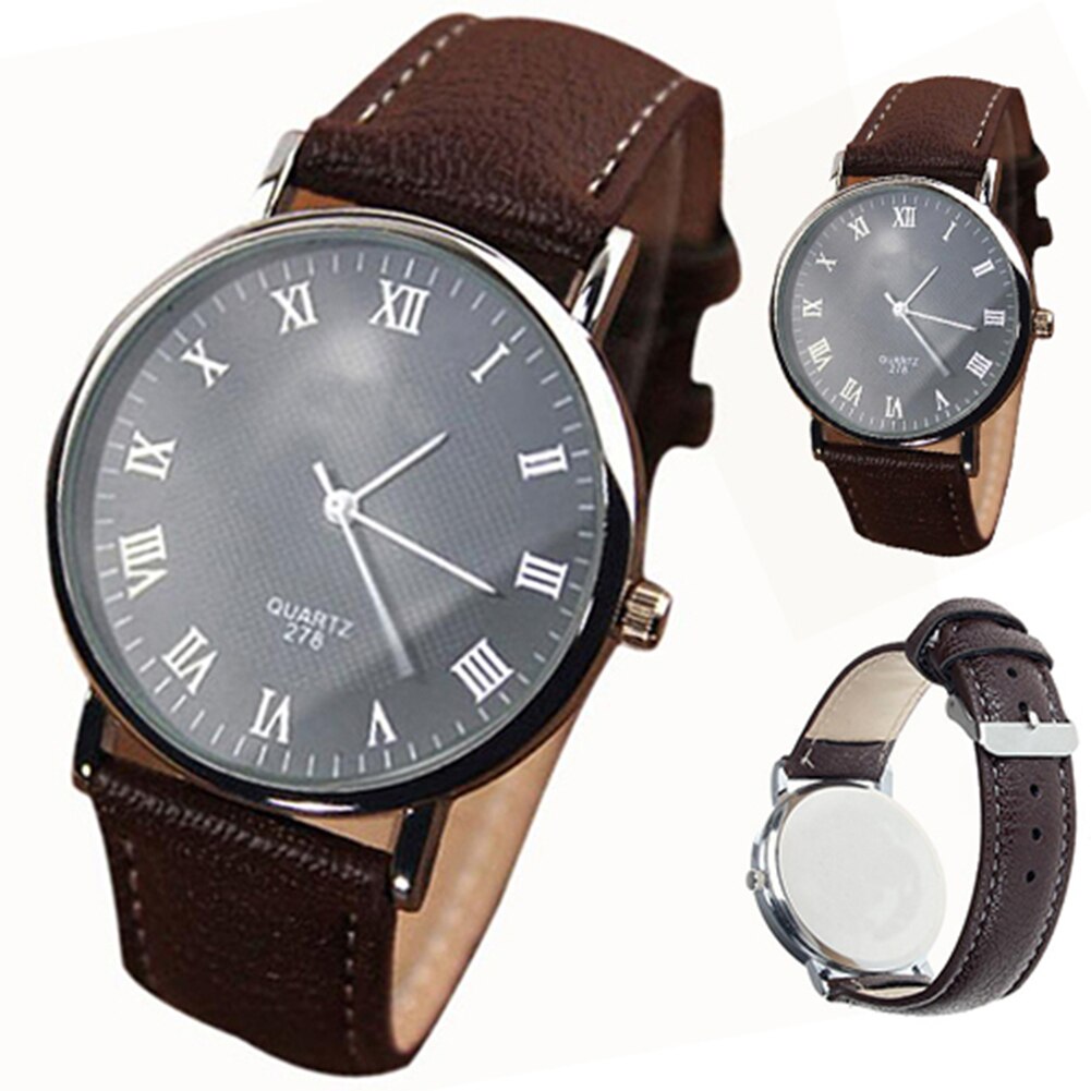 Minimalistische heren ultradunne horloges kunstlederen band romeinse cijfers quartz analoog sport polshorloge heren luxe horloge