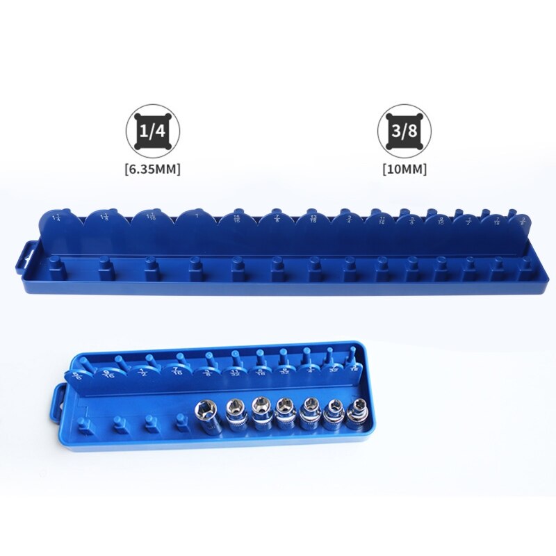 1/4" 3/8" Socket Sleeve Storage Bracket Holder Garage Collection Tool Metric Durable Plastic Home Tool Accessories Arrange R9JC