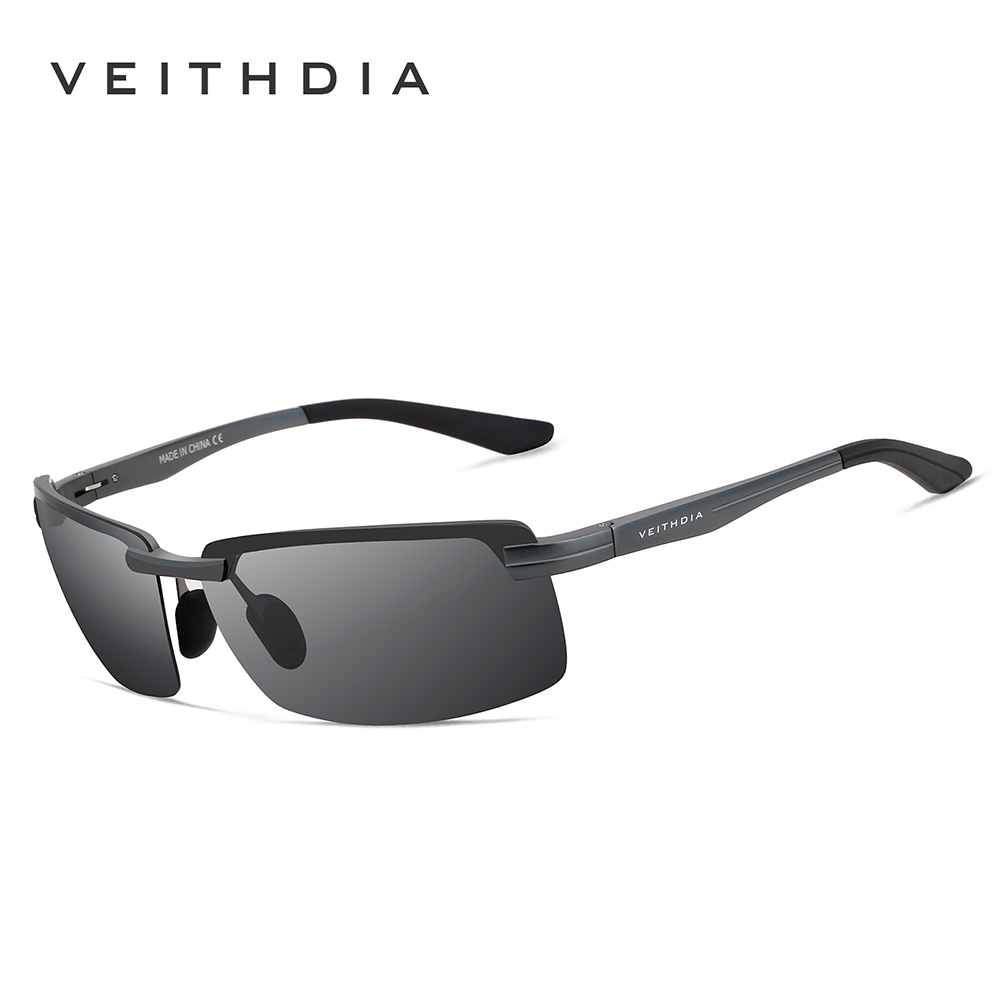 VEITHDIA, gafas de sol deportivas, gafas de aluminio, lentes polarizadas, gafas Vintage, gafas de sol de conducción para hombres/mujeres V6510: Blanco / Gris