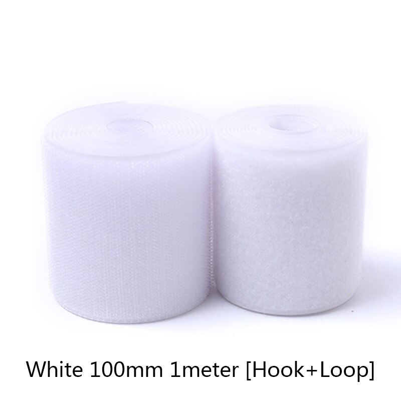 1M Strong Velcros Adhesive Hook Loop Fastener Tape Strip Nylon Sticker Velcro for Sewing DIY No Glue 16/20/25/30/38/50/100/150mm: white-100mm-1meter