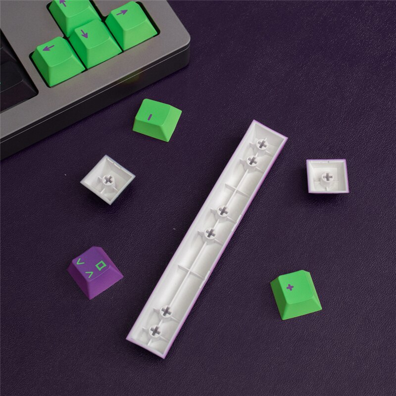 EVA-01 para teclado mecánico, teclas PBT de 137 teclas, perfil Cherry DYE-Sub para interruptor MX con barra espacial de 6.25U 7U