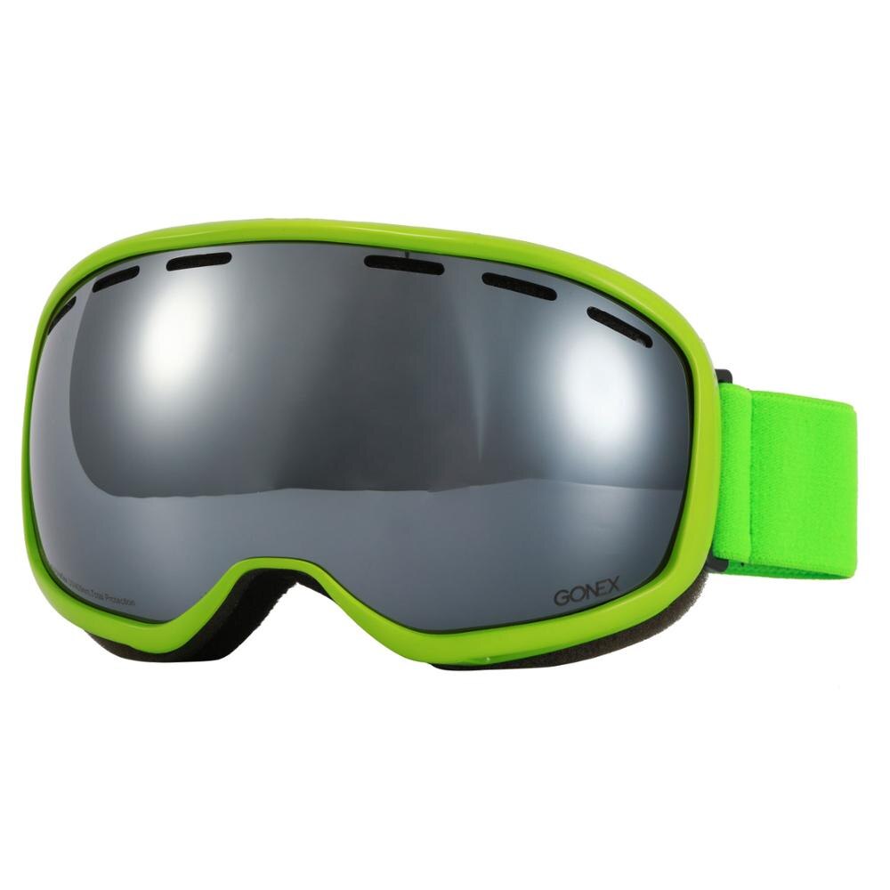 Gonex OTG Ski Goggles Snowboard Skiing Eyewear Glasses Men Women UV400 Protection Double Spherical Lens for Winter Sport: Green Silver