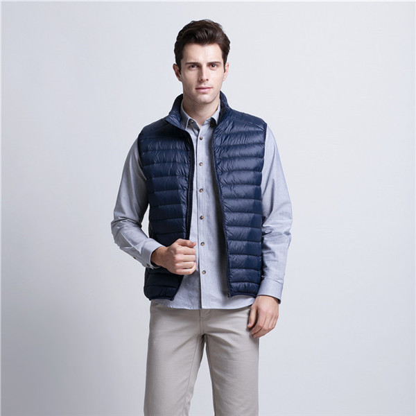 Vest Mannen Winter eendendons Ultra Licht 90% Eendendons Vest Losse vest vest Mouwloze jas 3XL X566: Navy / XXL