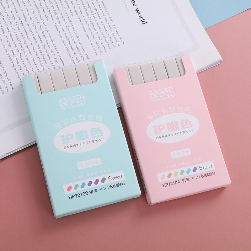 36 teile/los Kawaii Feste Farbe Auge Schutz Textmarker Nette Zeichnung Marker stifte Werbe Büro Schule Liefert