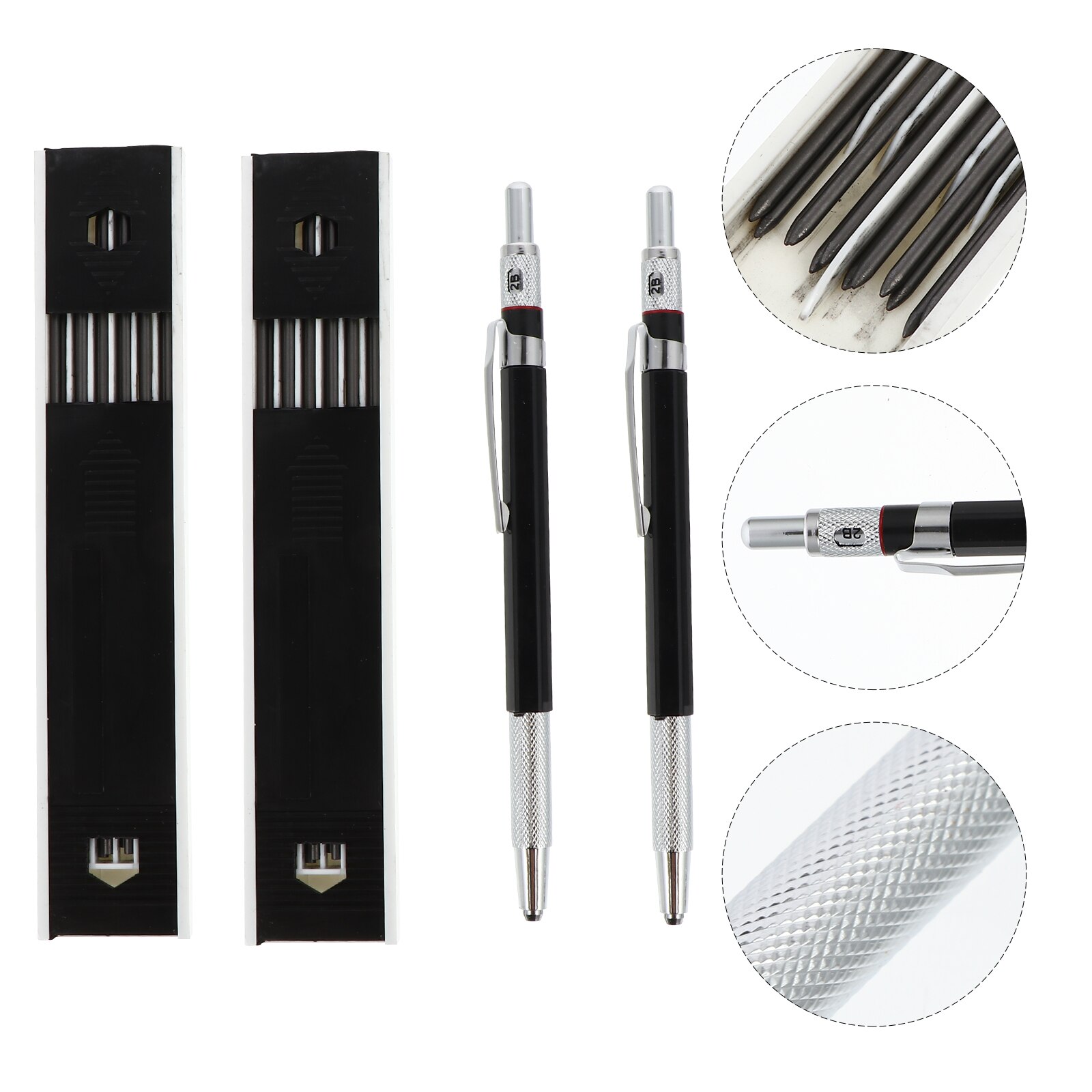 2 Sets Mechanical Pencil Automatic Lead Pencil Carpenters Drawing Marking Device