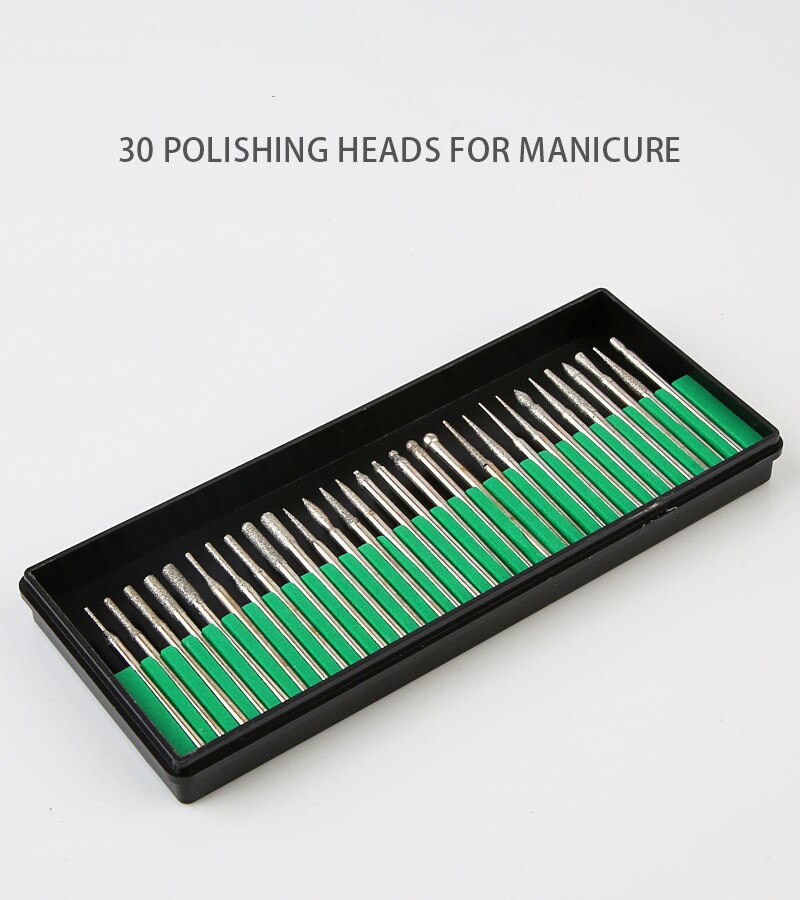 Ewt 30 stuks/set hardmetaal manicure pedicure elektrische nagelkunst zilveren vijl boorset 3/32 vijl schacht nagelkunst gereedschap