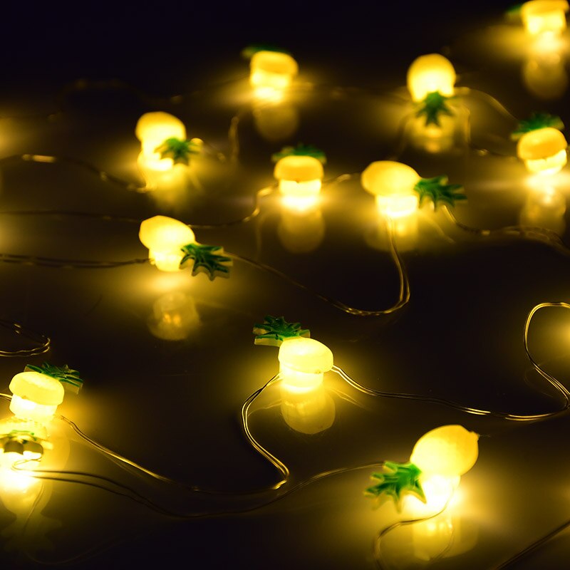 20LED 2M Flamingo String Lights Pineapple Unicorn Watermelon Shape LED Lamp Garland For Hawaii Wedding Birthday Party Home Decor