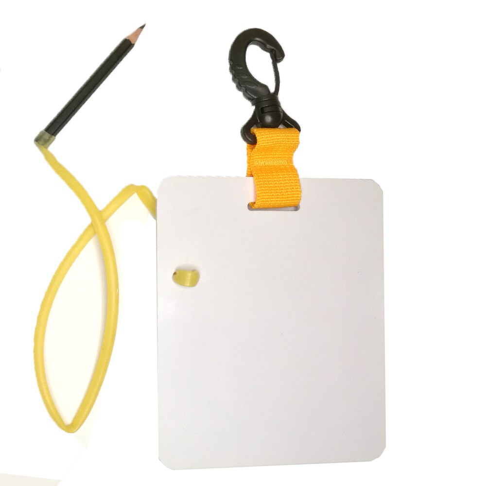 Scuba Dive Diving Underwater Writing Slate Board with Pencil and Swivel Clip