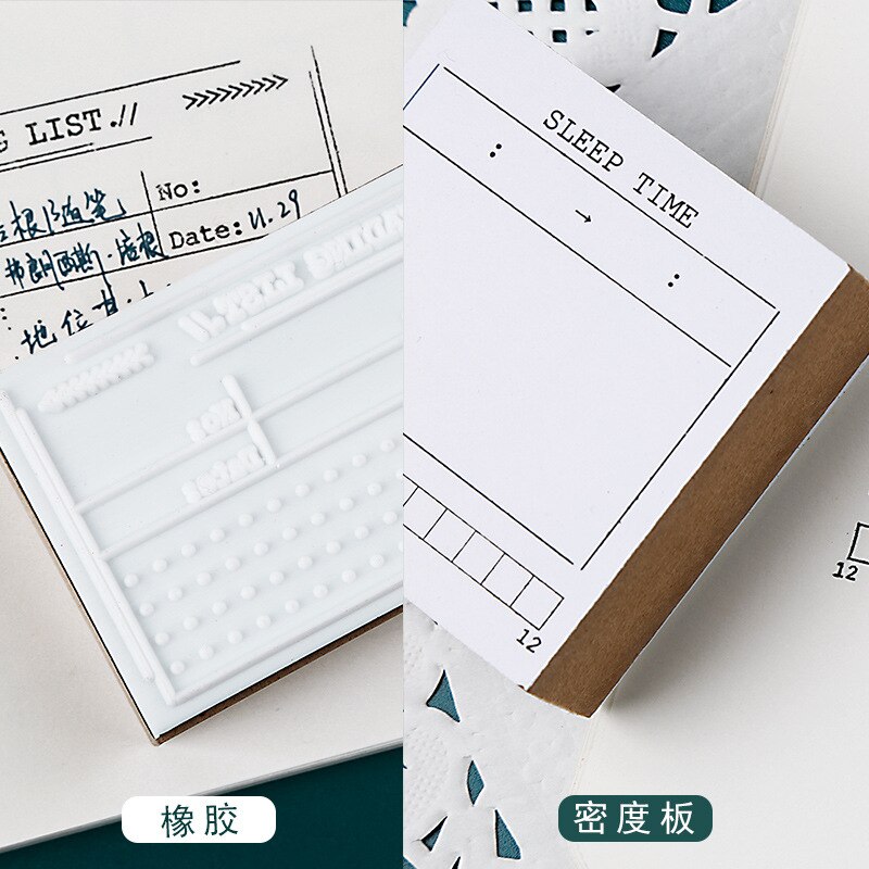 1Set Vintage Kalender Memo Te Doen Lijst Plan Stempel Diy Houten Stempels Voor Scrapbooking Briefpapier Journal Boek Seal