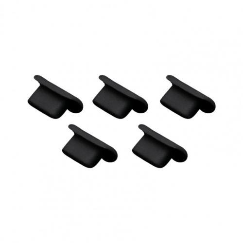 5/10Pcs Silicone Telefoon Stof Plug Siliconen Usb C Opladen Poort Plug Stofdicht Cover Cap Anti-stof plug Voor Iphone 6 7 8X11 12: 5 Black