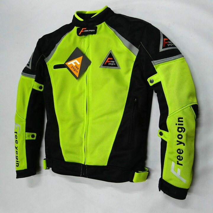with pads motor biker jacket/ oxford motorcycle jacket/ motocross racing jacket/ autorcycle jacket: green / L