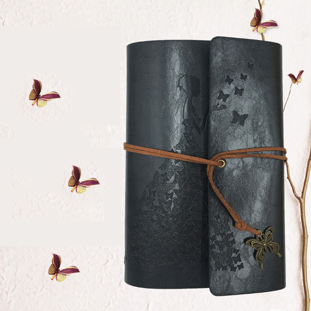 Draagbare Koreaanse Creatieve Vlinder Dagboek Boek Notepad Klassieke Kraftpapier Band Notebook