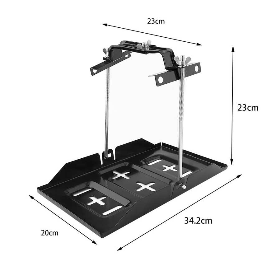 Xukey Universal Adjustable Car Battery Tray Hold Down Clamp Kit – Storage Bracket
