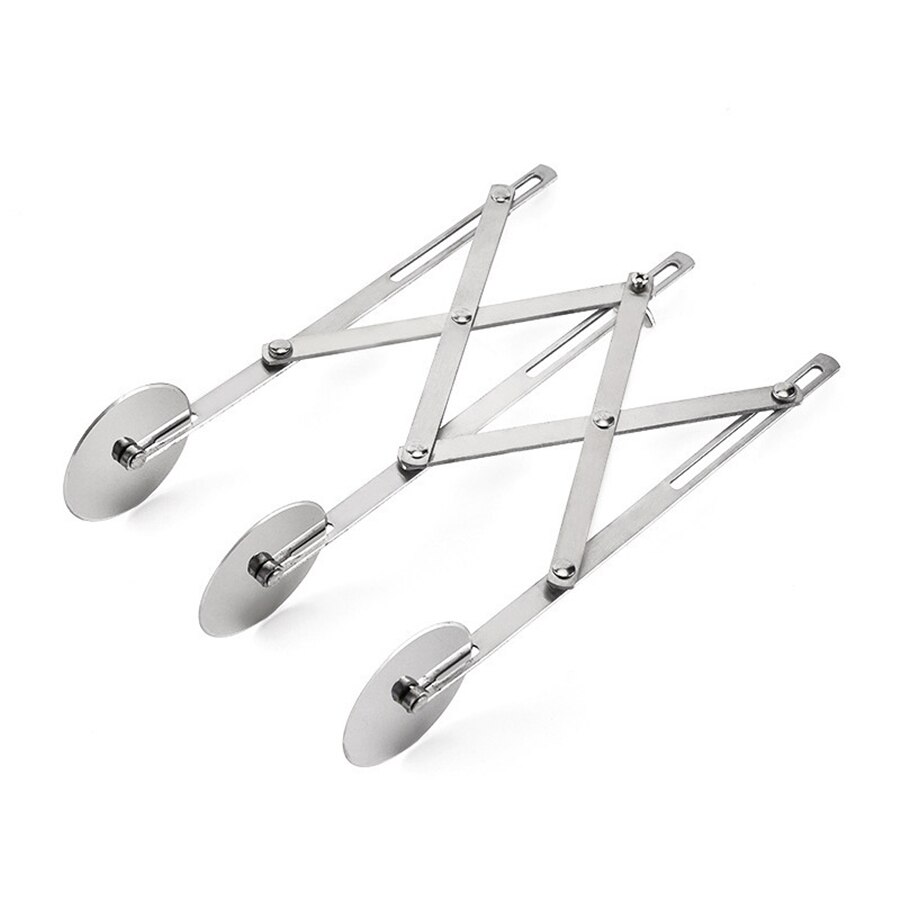 2Pcs Adjustable Dough Divider Stainless Steel Pastry Cutter Pizza Slicer Flexible Roller Baking Peeler 3/5/7 Wheels X2: 3 Wheel