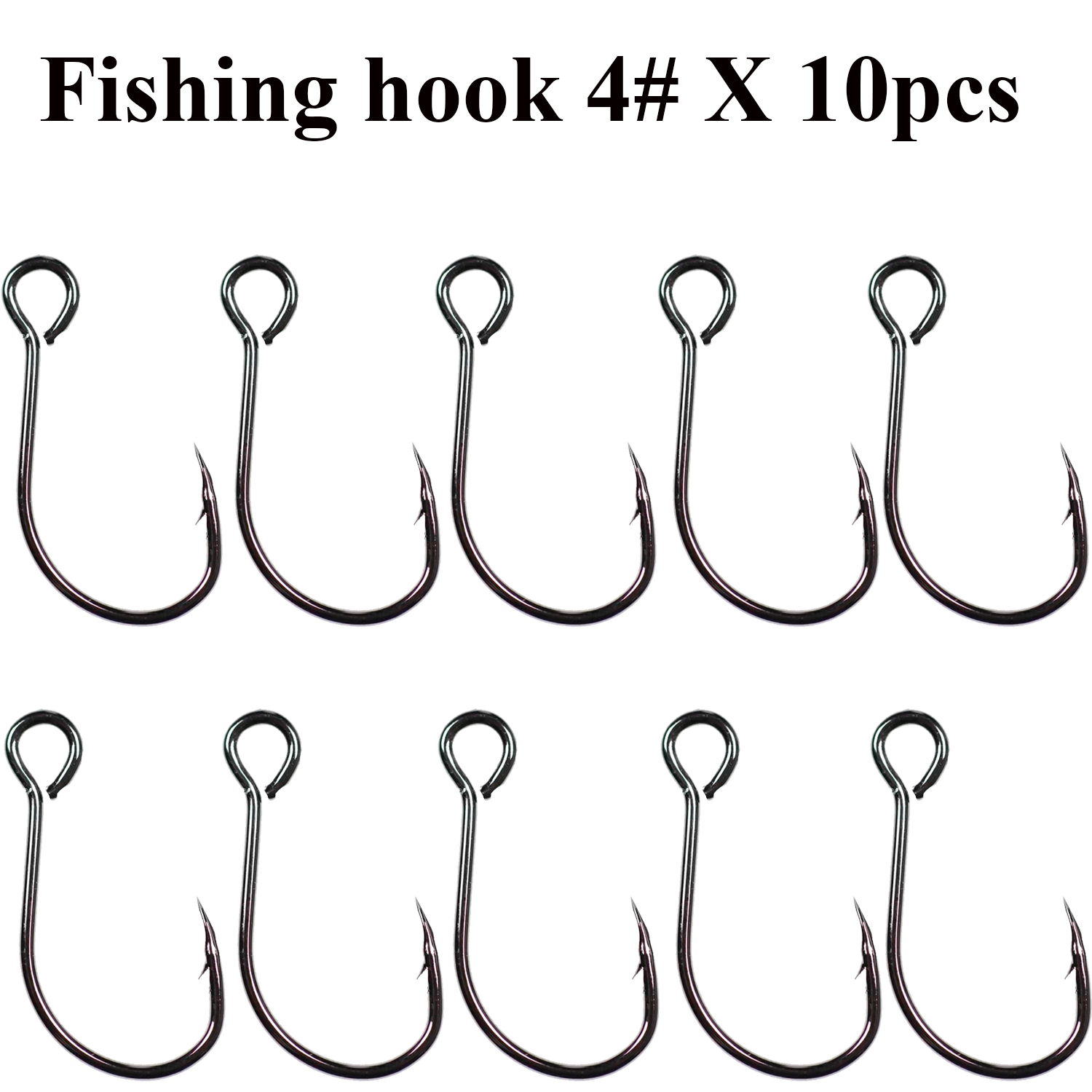 10pcs Fishing Hooks Set High Carbon Steel Inline Single Hook Jig Barbed Fishhook Fishing Tackle Accessories assist hooks for jig: Red